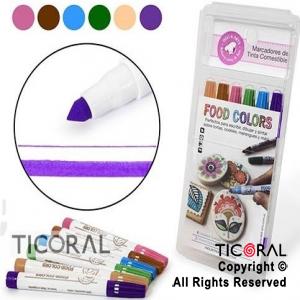 MARCADOR DE TINTA COMESTIBLE FOOD COLORS PASTELES SURTIDO Nro.2  X 6 MARCADORES